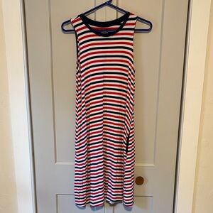 Time and Tru Striped Midi Dress - Red, White, Black